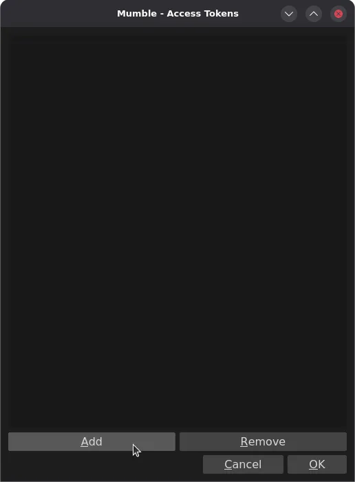 Add token button