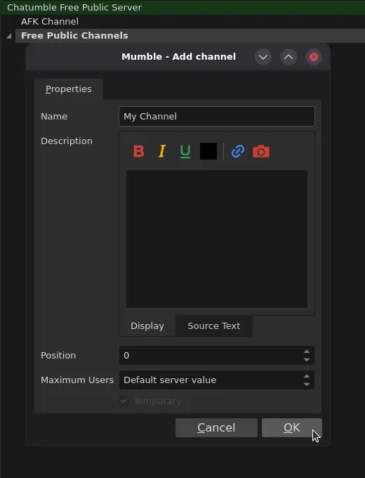 Channel name