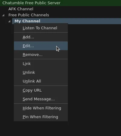 Edit channel